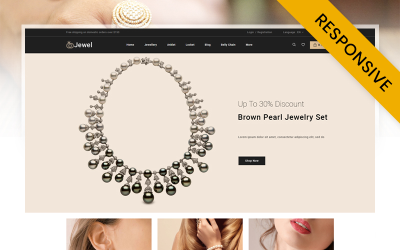 "Jewel - Diamond Jewellery Store" thème PrestaShop adaptatif #152643