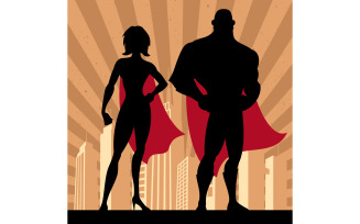 Superhero Couple 4 - Illustration