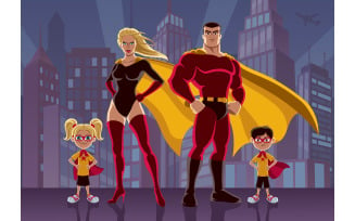 Superhero Family 2 - Illustration