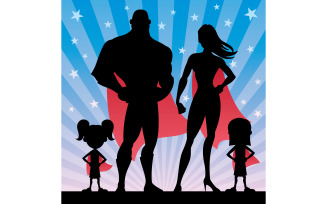 Superhero Family Girls - Illustration