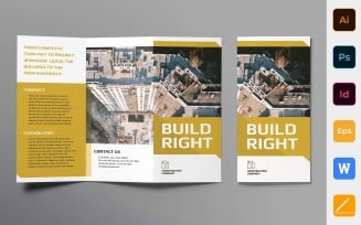 Construction Company Brochure Trifold - Corporate Identity Template