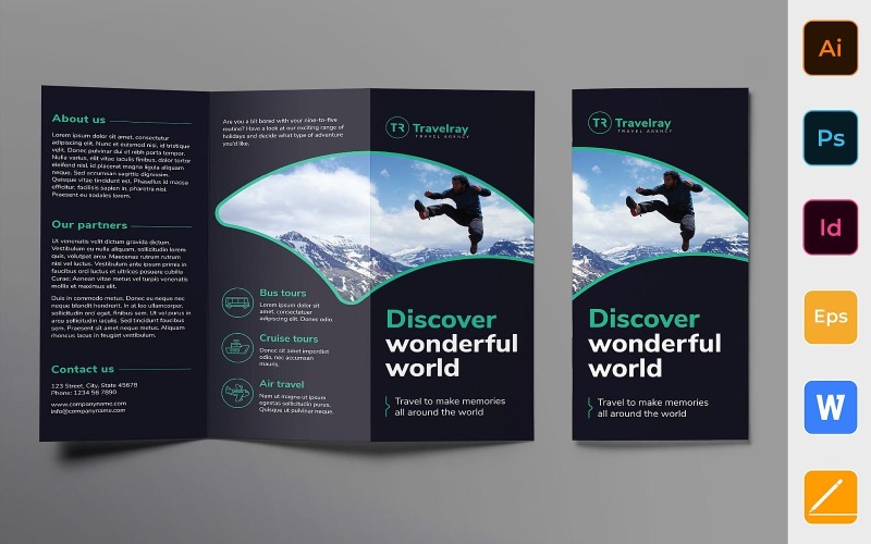 Tours and Travels Brochure Trifold Corporate Identity