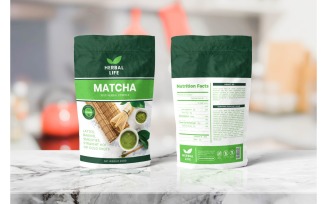 Packaging Herbal Life Matcha - Corporate Identity Template