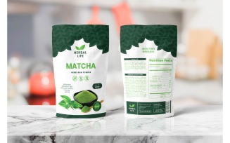 Packaging Herbal Life Matcha Powder - Corporate Identity Template