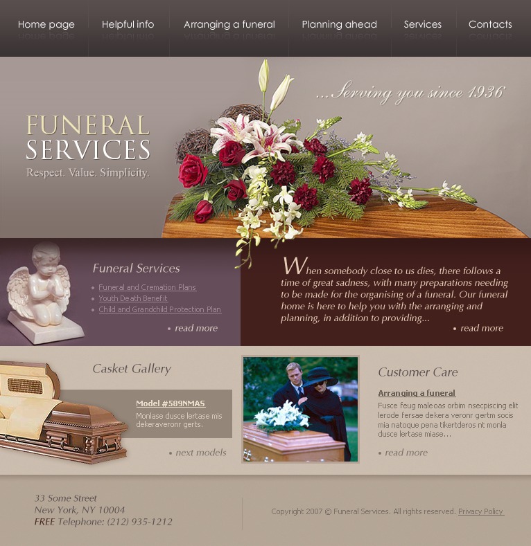Funeral Services Website Template 15305