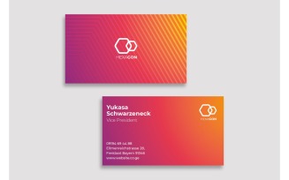 Business Card Hexagon Yukasa - Corporate Identity Template