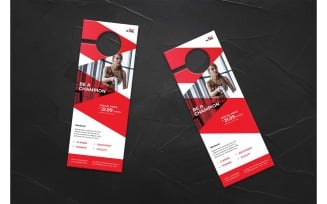 Door Hanger Be a Champion - Corporate Identity Template