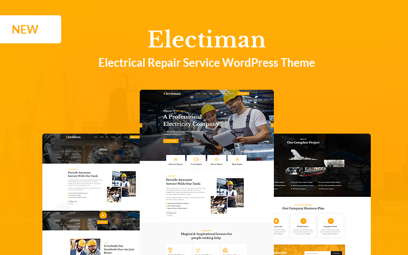 "Electiman - Electrical Repair Service" Responsive WordPress thema №153399