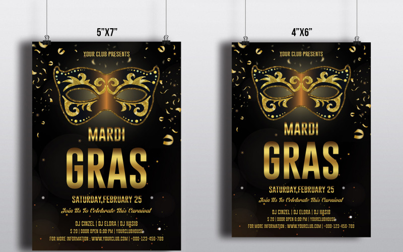 Mardi Gras Party Flyer - Corporate Identity Template