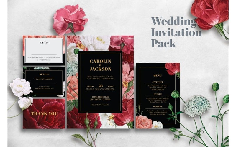 Wedding Invitation Rose of Paradise - Corporate Identity Template