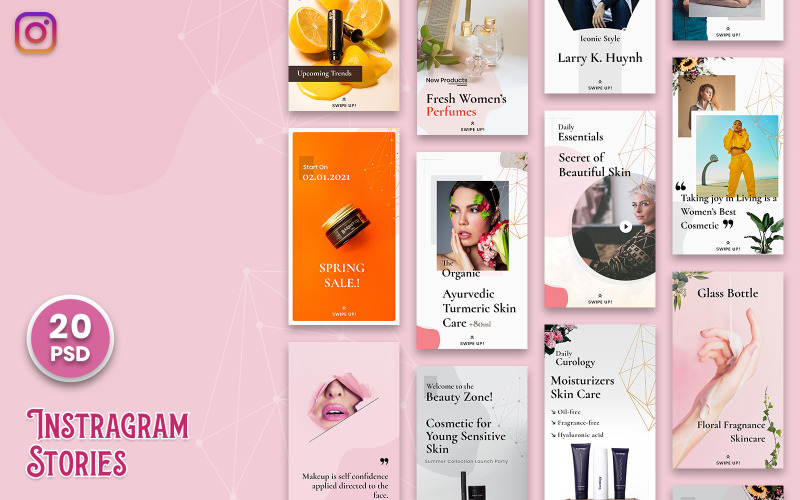 Beauty & Cosmetic Instagram Stories-V01 Social Media Template