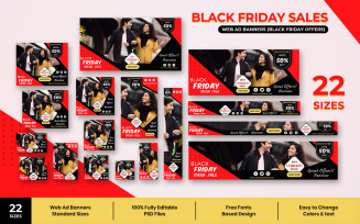 Black Friday Web Ad Banners Social Media Template