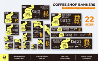 Coffee Shop Web Ad Banners Social Media Template