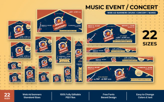 Music Event Web Ad Banners Social Media Template