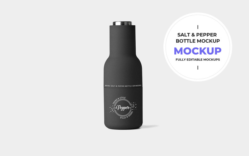 Salt & Pepper Bottle product mockup Product Mockup