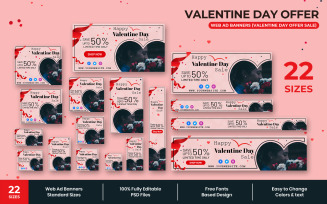 Valentine Day Offer Web Ad Banners Social Media Template