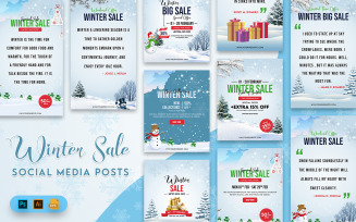Winter Sale Posts Social Media Template