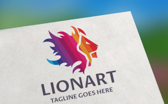 Lion Art Logo Template