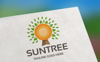 Sun Tree Logo Template