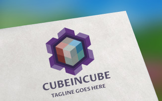 Cube in cube Logo Template