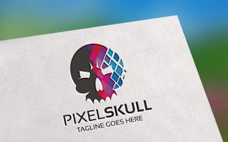 Pixel Skull Logo Template