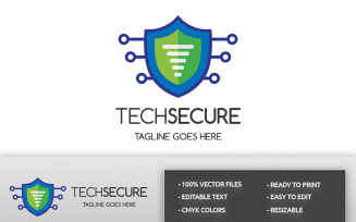 TechSecure (Letter T) Logo Template