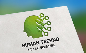 Human Techno Logo Template