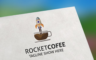Rocket Cofee Logo Template