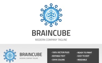 Brain Cube Logo Template