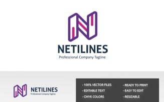 Letter N (Netilines) Logo Template