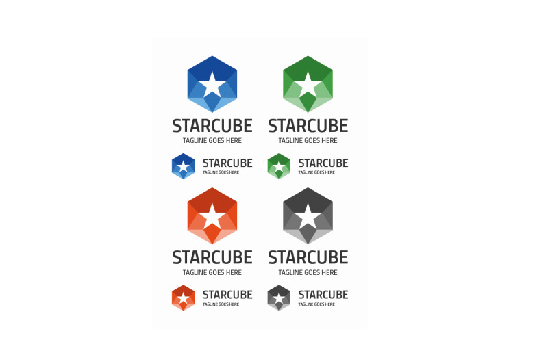 Star Cube Logo Template