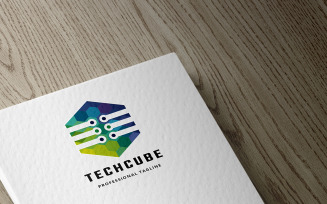 Technology Cube Logo Template