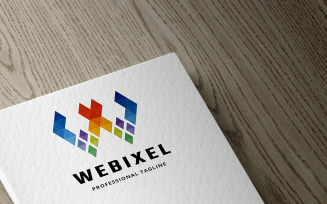 Web Pixel Letter W Logo Template
