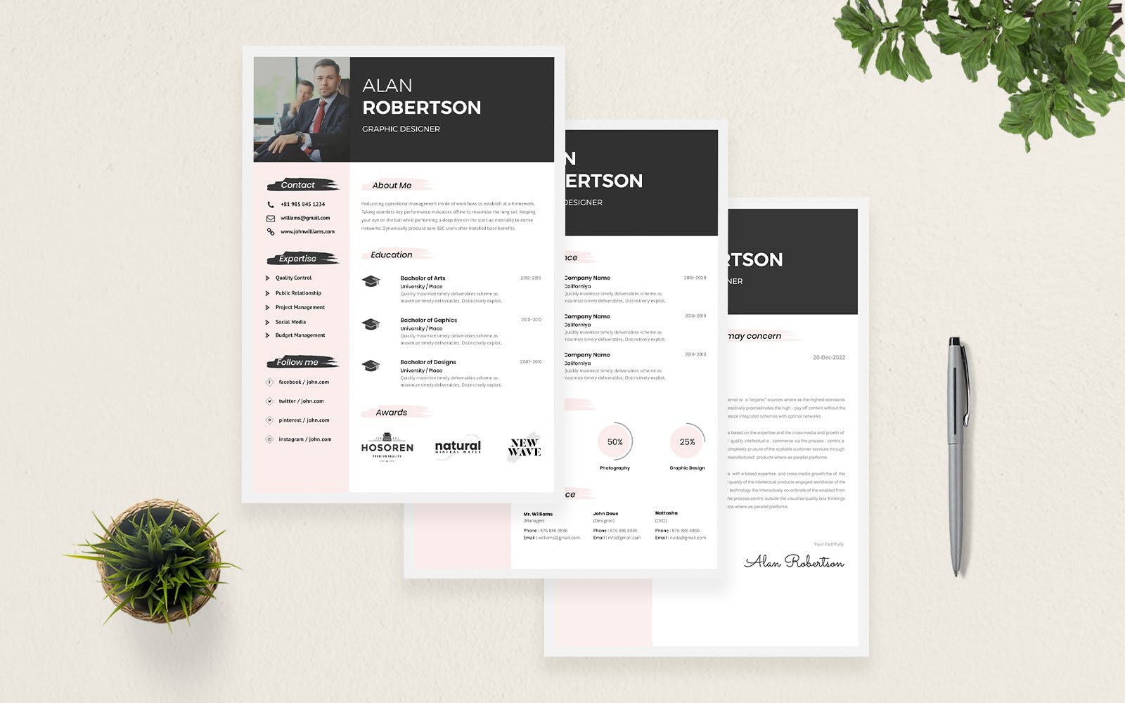 Kit Graphique #154030 Professional Cv Divers Modles Web - Logo template Preview