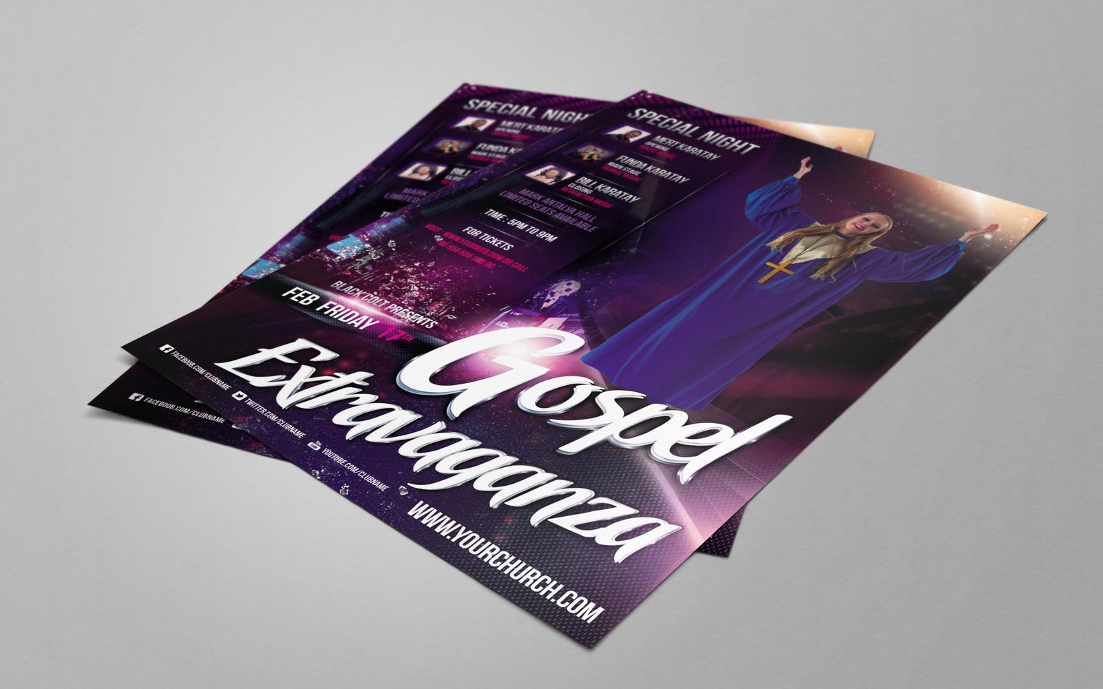 Template #154054 Gospel Flyer Webdesign Template - Logo template Preview