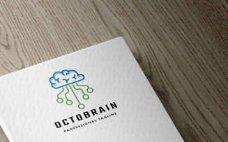 Octopus Brain Logo Template