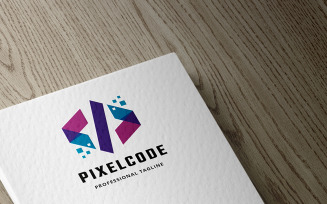 Pixel Code Logo Template