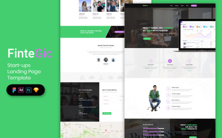 Startup Landing Page Template UI Element