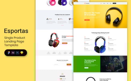 Single Product Landing Page Template UI Element