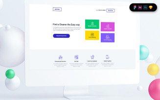 Cleaning Service Landing Page Template UI Elements