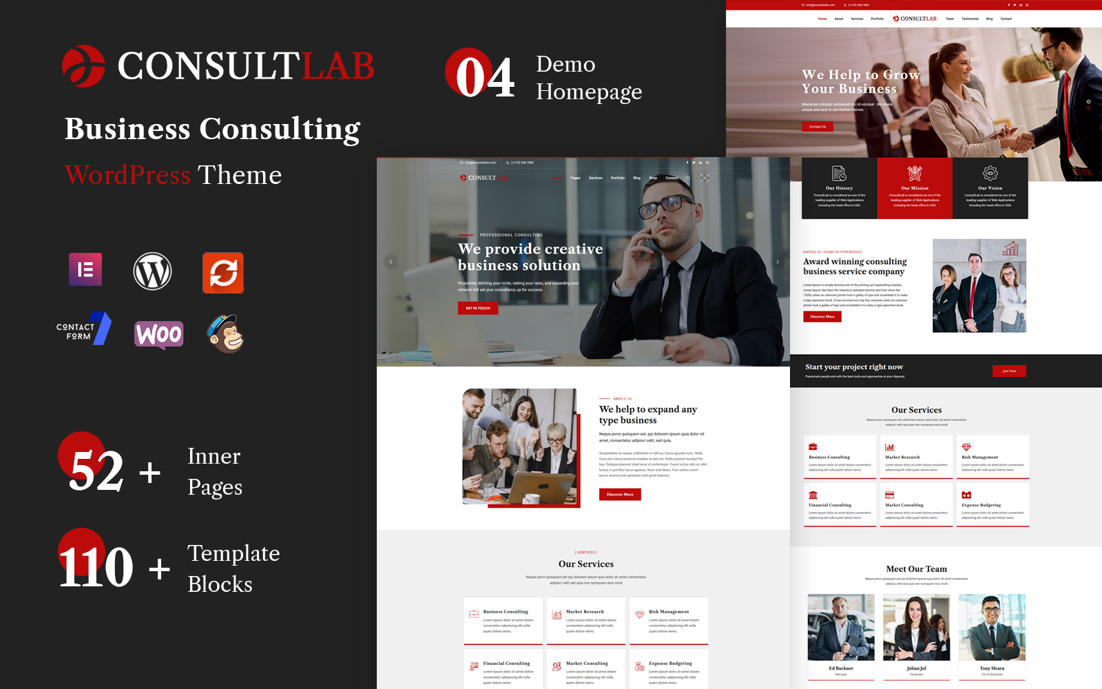 "Consultlab - Business Consulting" Responsive WordPress thema №154104