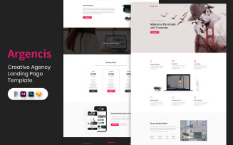 Creative Agency Landing Page Template UI Elements