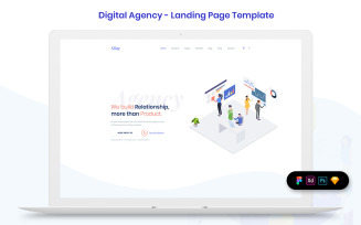 Digital Agency Landing Page Template UI Elements