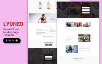 Gym & Fitness Landing Page Template UI Elements