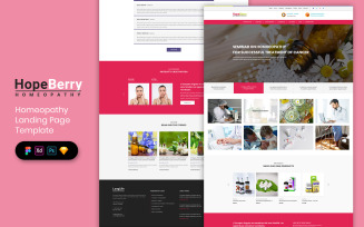 Homeopathy Landing Page Template UI Elements