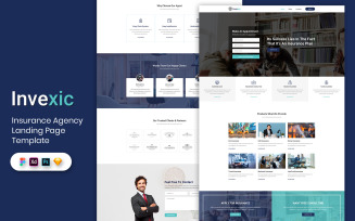 Insurance Agency Landing Page Template UI Elements