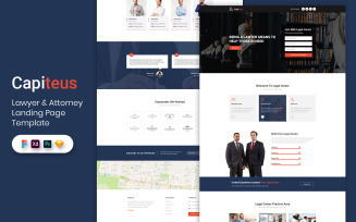Lawyer and Attorney Landing Page Template UI Elements