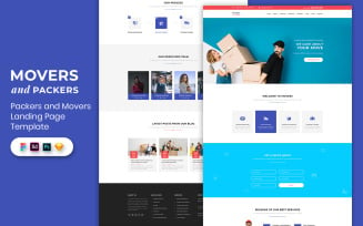 Packers and Movers Landing Page Template UI Elements