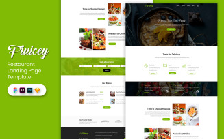 Restaurant Landing Page Template UI Elements