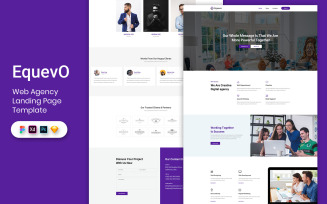 Web Agency Landing Page Template UI Elements